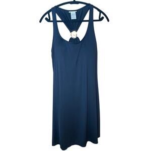 Michael Kors - Black Padded Bathing Suit Dress - Gold Logo